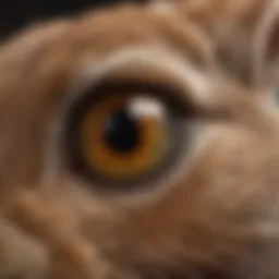 A close-up view of a rabbit's eye, highlighting common ocular issues.