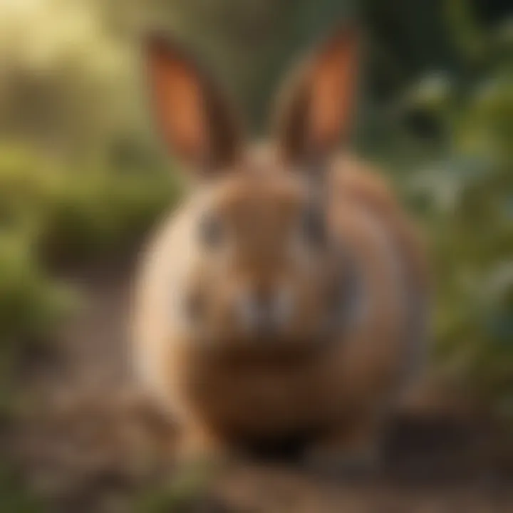 Healthy rabbit with bright eyes in a natural setting