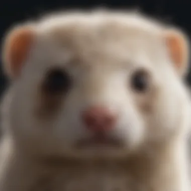 Close-up of ferret fur to highlight healthy coat characteristics