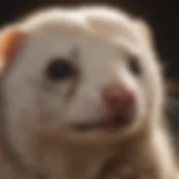 Close-up of a ferret experiencing a seizure