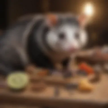 A chart illustrating the dietary needs of opossums at various life stages