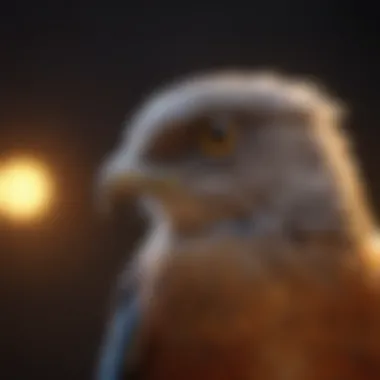 Bird Basking Under Full Spectrum Light Close-up of a bird basking under full spectrum light