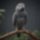 African Grey Parrot perched on a branch