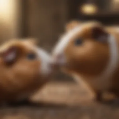 A group of guinea pigs interacting with each other