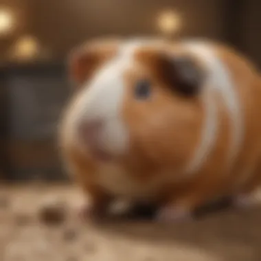 A close-up of a guinea pig making a wheeking sound