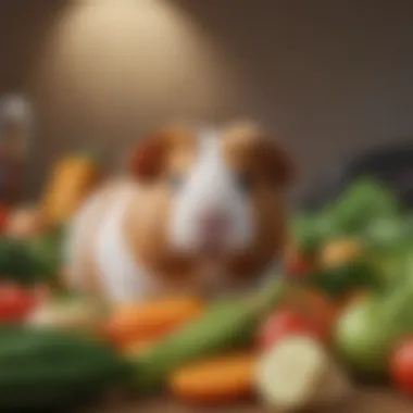 Nutritional Needs of Guinea Pigs Close-up of a guinea pig enjoying fresh vegetables, highlighting its dietary preferences.