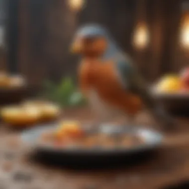Bird enjoying a balanced meal