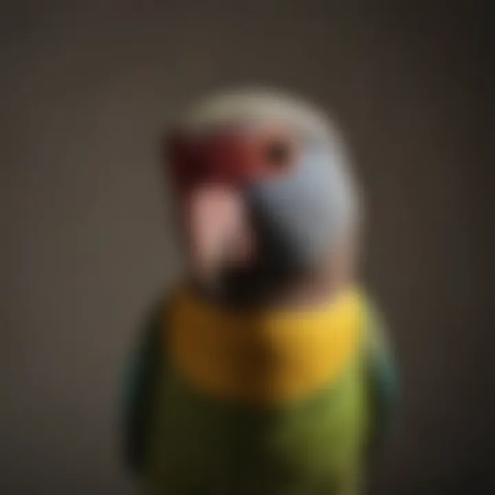 An Indian Ringneck interacting with a toy