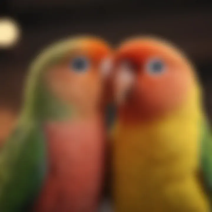 Different types of lovebirds displayed together