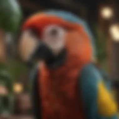 Effective Training Techniques for Macaws An owner training a macaw using positive reinforcement methods.