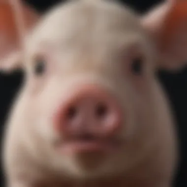 A close-up of a micro pig's expressive face.