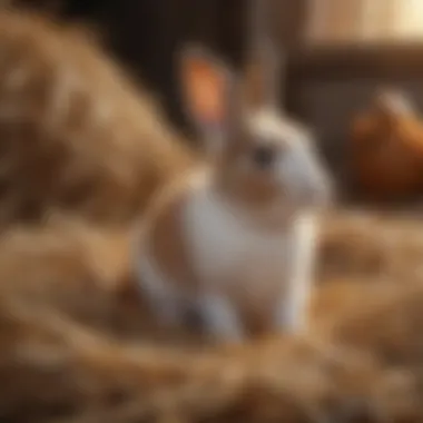 The Charm of Mini Rabbits Adorable mini rabbit sitting on a bed of hay