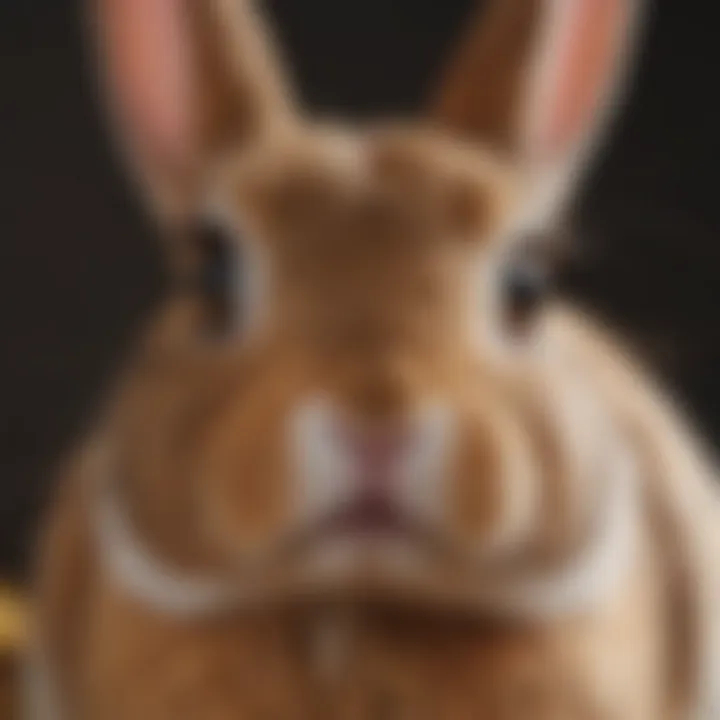 A close-up of a mini rabbit's expressive eyes