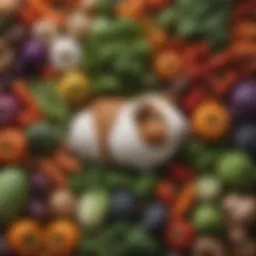 A vibrant assortment of fresh vegetables suitable for guinea pigs