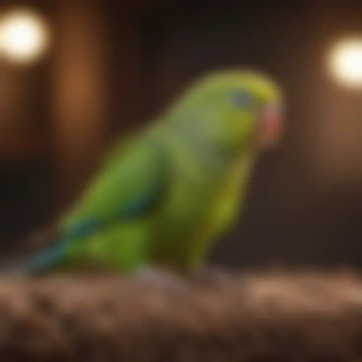 Clean and well-maintained parakeet cage