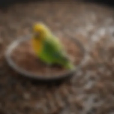 Variety of parakeet pellets displayed in a bowl