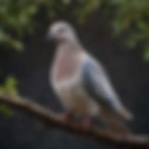 A serene dove perched gracefully on a branch, symbolizing tranquility and companionship.