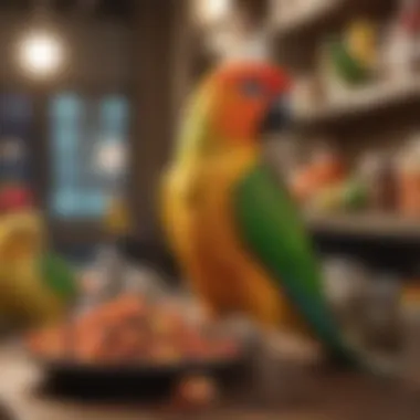 Selection of Petco conure food options on display