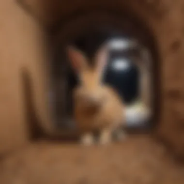 Rabbit in Cardboard Tunnel A rabbit exploring a cardboard tunnel