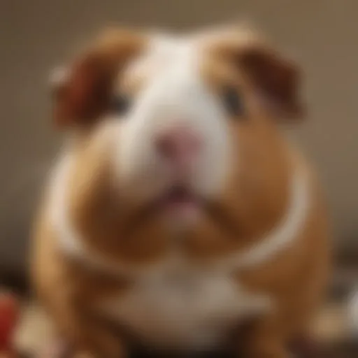 Close-up of a guinea pig showing respiratory distress.