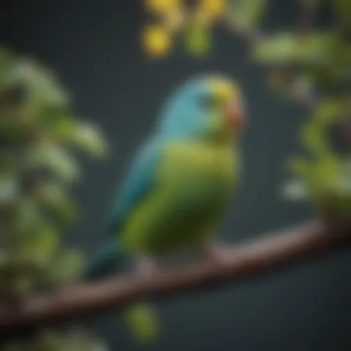 Vibrant parrotlet perched on a branch