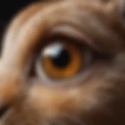 Close-up view of a rabbit's eye showing signs of cataract formation