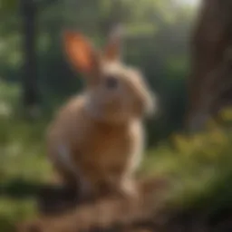 Illustration of rabbit cecotropes in a natural setting