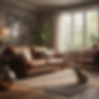 Protected Living Room A cozy living room showcasing furniture protected by chew-resistant materials.