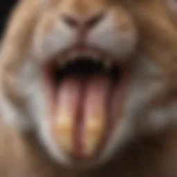 A close-up of rabbit teeth showcasing their unique structure