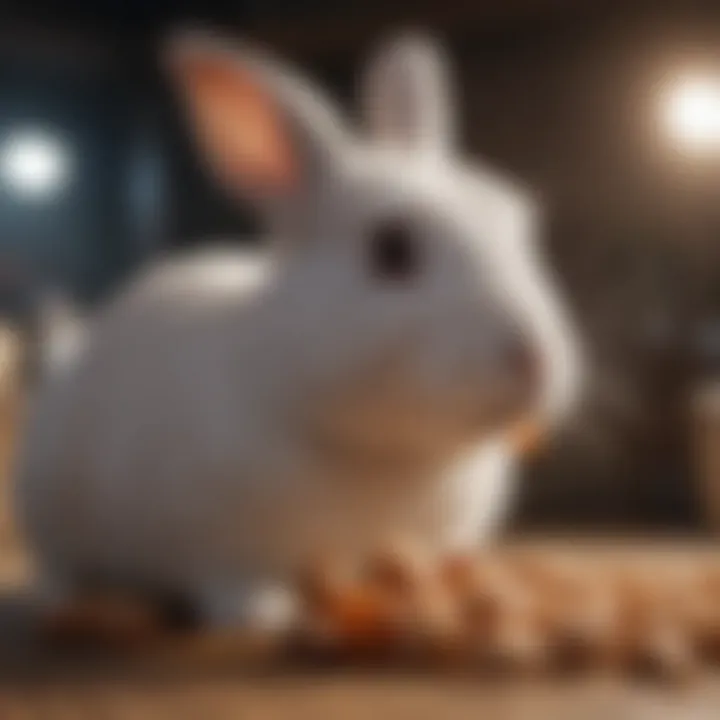 An infographic illustrating the benefits of a varied chewing diet for rabbits