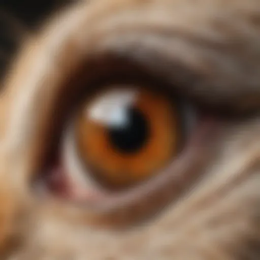 Close-up of a rabbit's eye with signs of infection