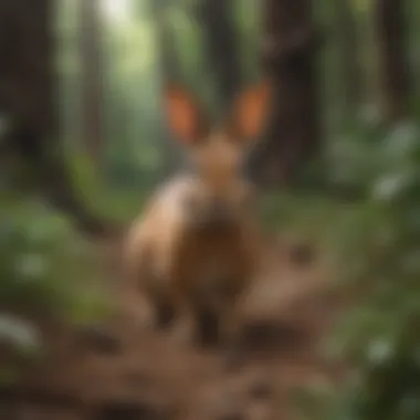 Rabbit Behavior in Natural Habitat Rabbit in a natural habitat, demonstrating its vision and behavior.