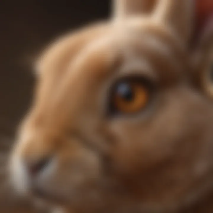 Veterinary examination of a rabbit's eyes, highlighting ocular health importance.