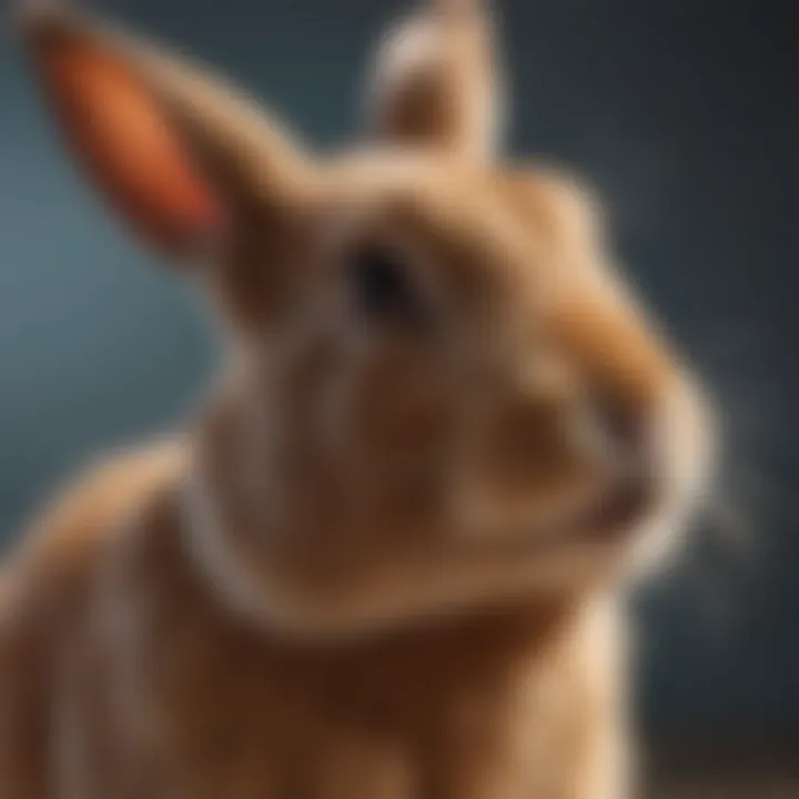 Rabbit displaying abnormal head tilt due to torticollis