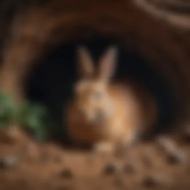 Rabbit enjoying a hideaway space with bedding