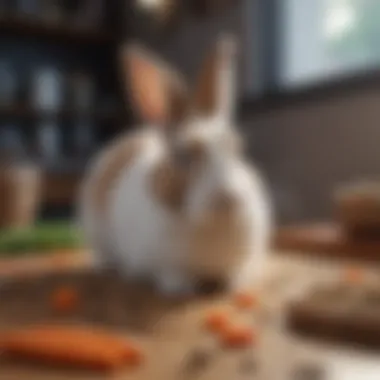 Balanced Diet for Indoor Rabbits A variety of rabbit food options, highlighting a balanced diet.