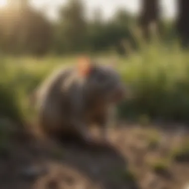 Natural Rat Habitat with Burrows A natural rat habitat showcasing burrows in a grassy field