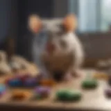 A colorful array of rat puzzle toys designed for mental stimulation.