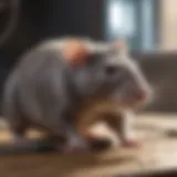 Pet rat receiving a veterinary examination