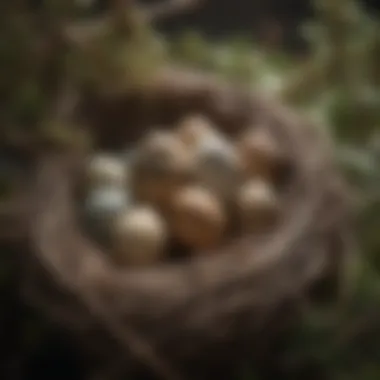 Finch Nest with Dummy Eggs Close-up of a finch nest featuring dummy eggs