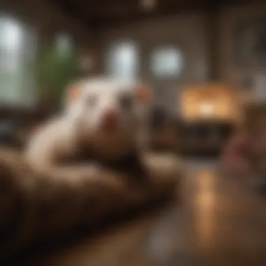 Creating a Ferret-Friendly Home A ferret comfortably nestled in a pet-friendly home