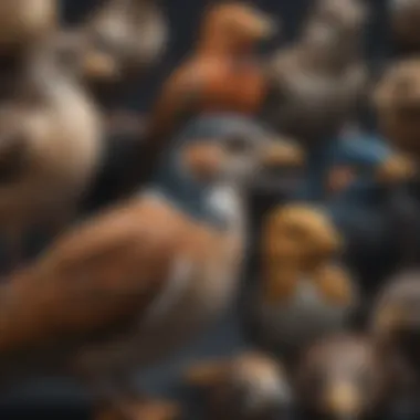 Various types of avian collars displayed