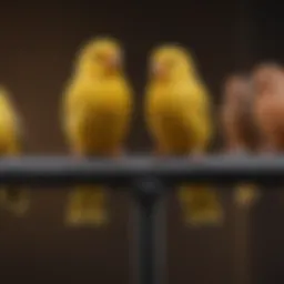 A variety of canary perches made from different materials
