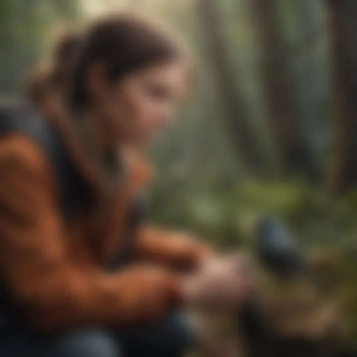 An emotional portrayal of a pet owner searching for their lost bird