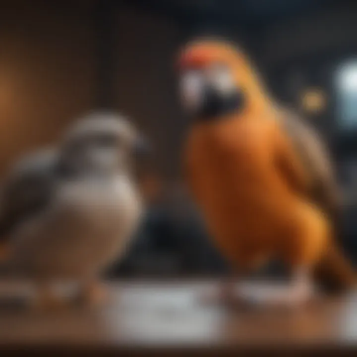 A breakdown chart of avian vet check-up costs