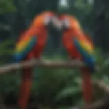 Vibrant macaw perched on a branch in its natural habitat