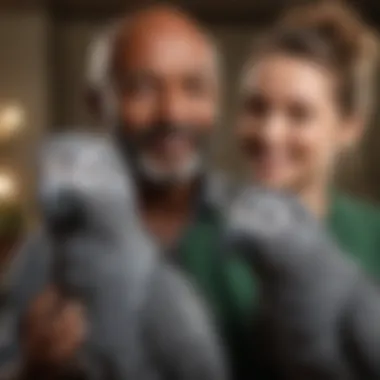 A joyful African Grey parrot interacting with its owner, highlighting the social nature of the species.