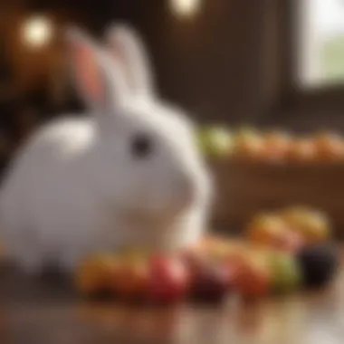 An array of fruits suitable for bunny consumption