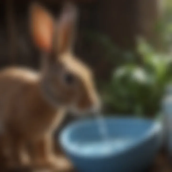 Fresh water bowl for rabbits