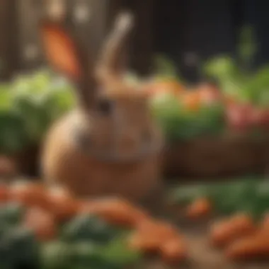 Nutrient-Rich Vegetables for Rabbits Vibrant assortment of rabbit-friendly vegetables